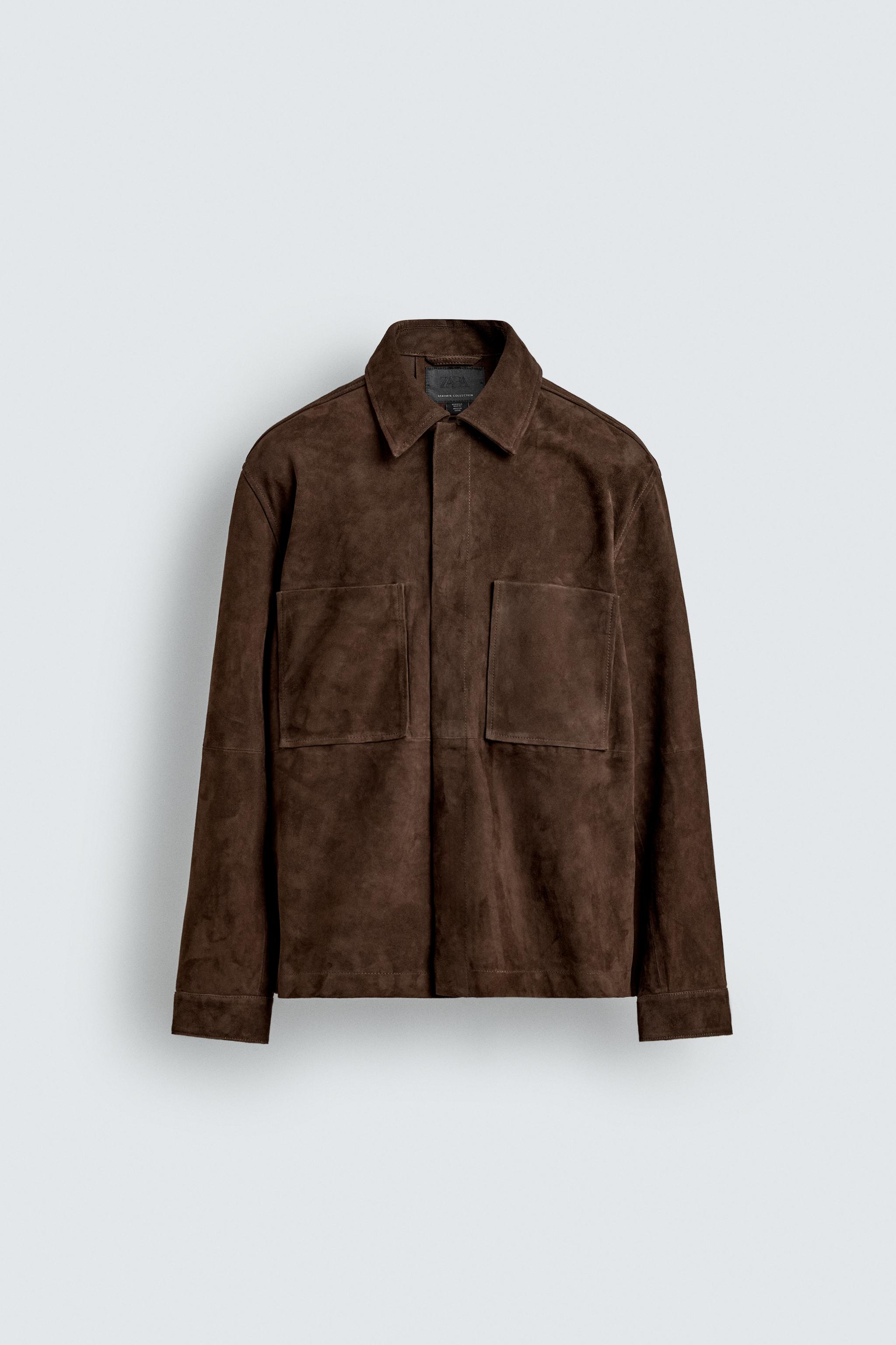 SURCHEMISE EN CUIR DAIM À POCHES